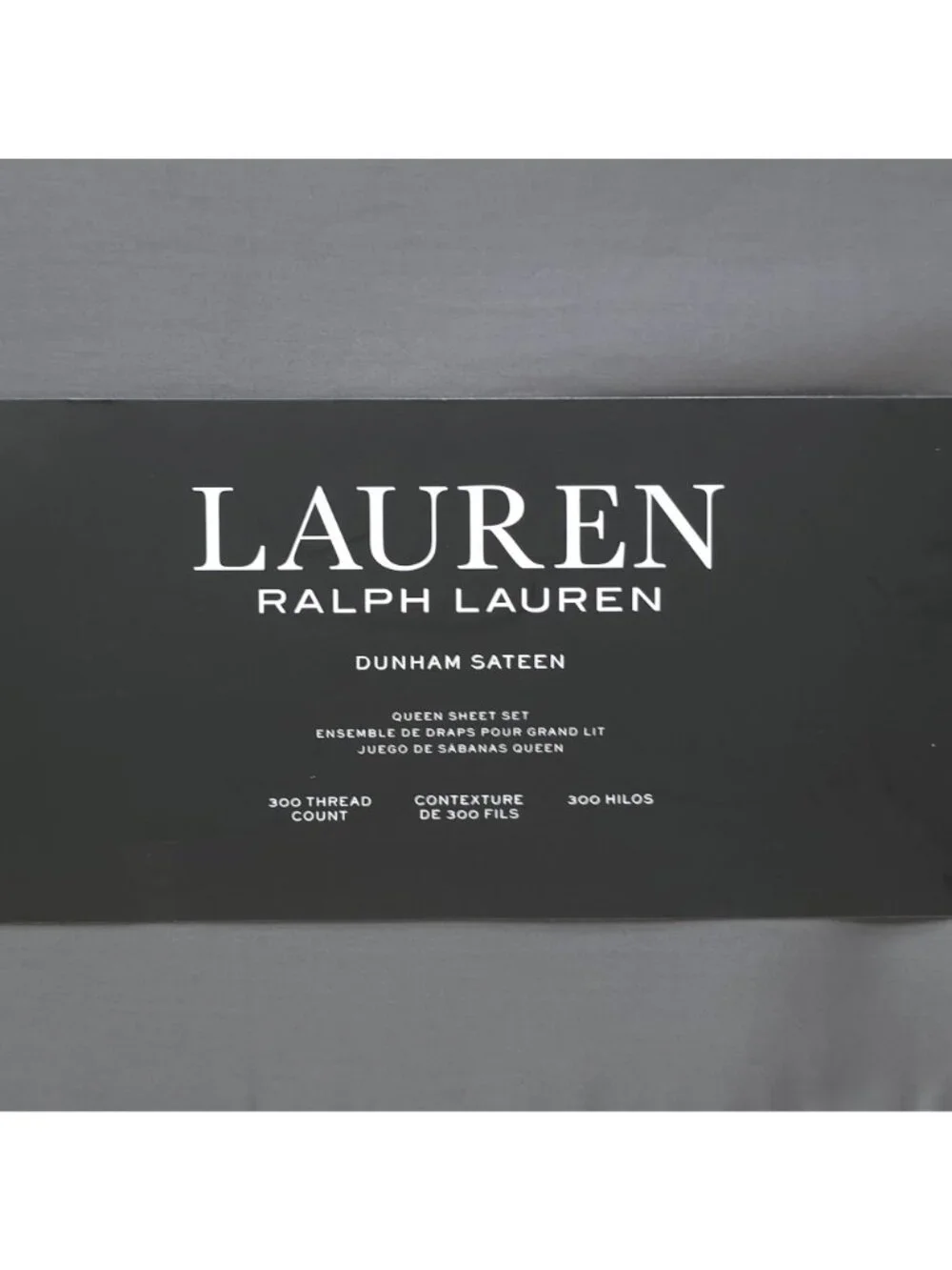 Lauren Ralph Lauren Dunham Sateen Queen Sheet Set Charcoal Gray 300 Thread Count